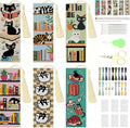 NEGEKFKX 6 Pcs Black Cat Cross Stitch Bookmark Kit by NEGEKFKX