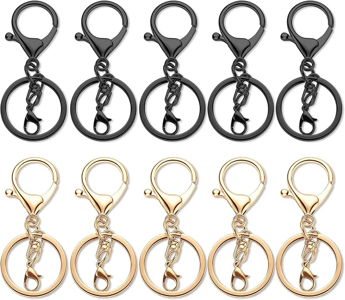 Gkeygo 10 Pack a Set Metal Lobster Claw Clasps and Key Rings, Key Chain - Image 9
