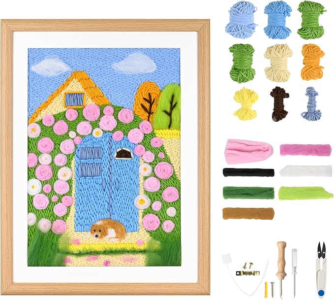 clberni Punch Needle Kit, Punch Needle Embroidery kit, Needlepoint Kits by punchneedlekitadult