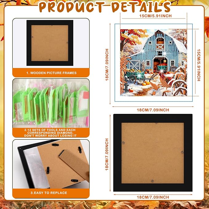 Trandraft 13 Pcs Seasonal Scenery Small Diamond Art Kits - Image 2