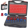 48Pcs Nut and Bolt Thread Checker Kit (25 Standard & 23 Metric), Detachable Bolt Size for Narrow and Tricky Spaces with Sturdy Case ScrewThread Gauge