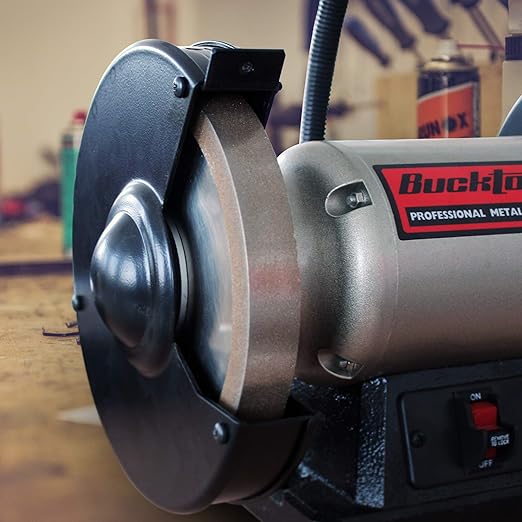 BUCKTOOL 320 Grit 8 Inch CBN Grinding Wheel, 1" Wide, 5/8" Arbor Cubic Boron Nitride Sharpening Wheel for Sharpening Wood-Turning Tools, Chisels, Hardcore and More