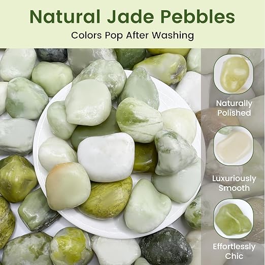 SIDONG 5 LB Jade Pebbles, 1.2-2Inch Natural Decorative Polished Jade Stones - Image 4