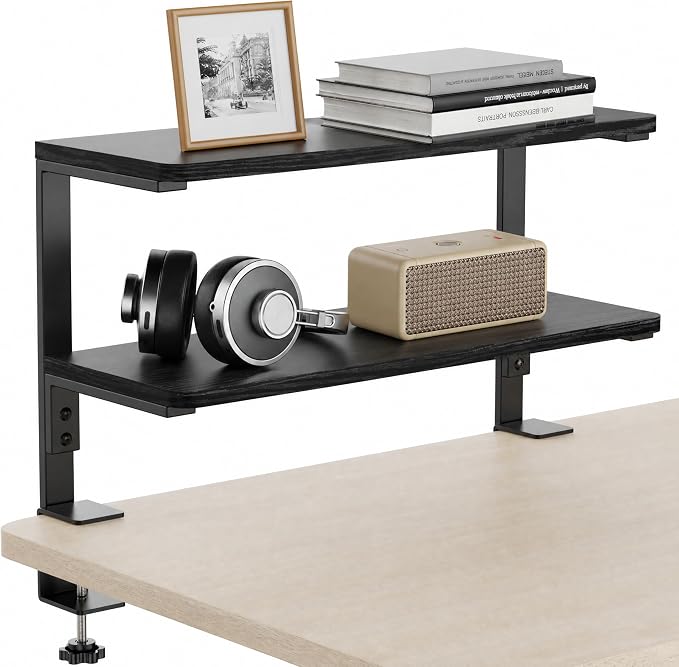 2-Tier Desk Extender, 22-inch Clamp-On Desk Shelf, Height-Adjustable Desktop by ART-GIFTREE