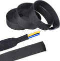 2 in 1 Heat Shrink Braided Sleeving Fabric Tubing-Perfectly fit Irregular Shape Hose/Cable/Wire (1/2"(12mm), 40FT)