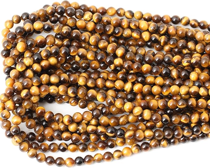 60PCS 6mm Natural Yellow Tiger Eye Stone Gemstone Round Loose Beads - Image 3
