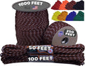 BORED? PARACORD! 550 lb Paracord - Ideal for Crafting, Camping, DIY Projects, Active & Military Outdoors - Strong Survival Rope - Tactical Parachute Cord Type III - Pig Skin 1000 Feet