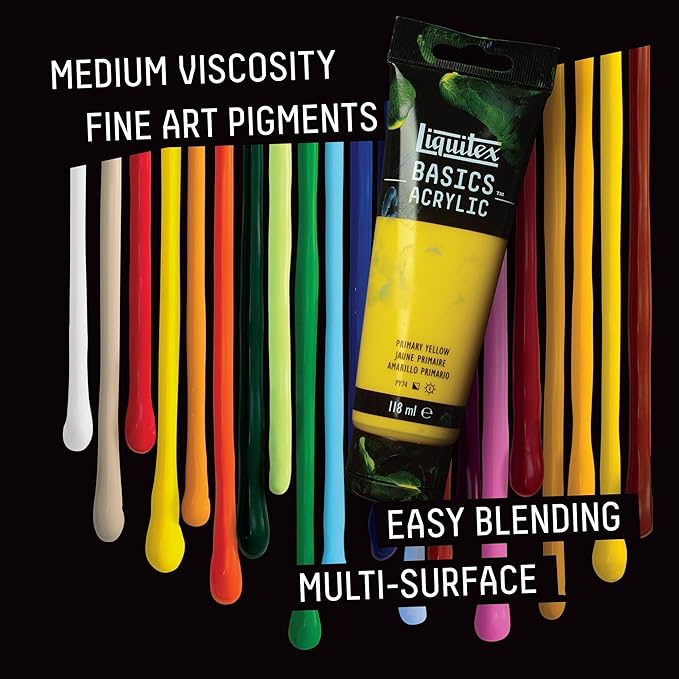 Liquitex BASICS Acrylic Paint, 400ml Bottle, Light Blue Permanent - Image 4