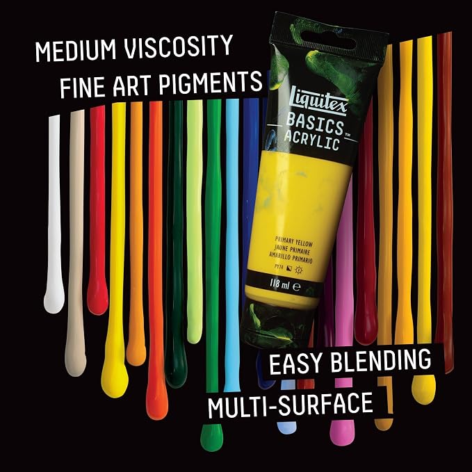 Liquitex BASICS Acrylic Paint, 118ml Tube, Primary Red - Image 4