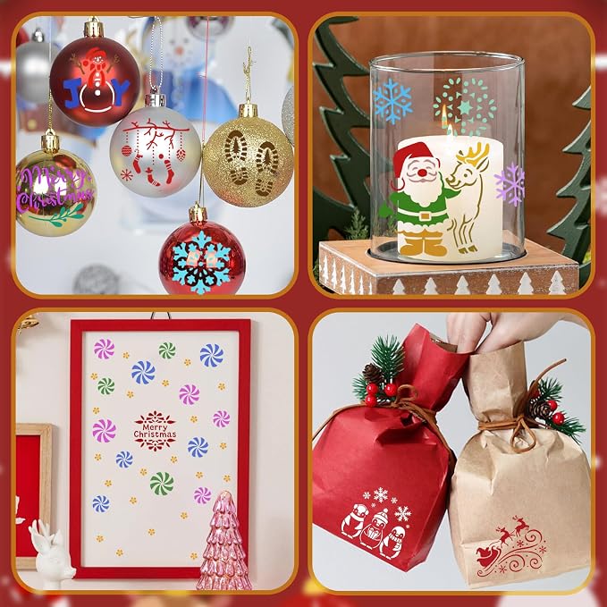 72 PCS 3x3 Inch Christmas Stencils - Image 5