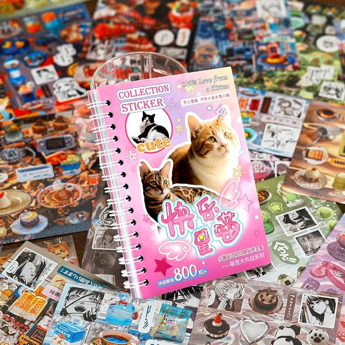 Tmtains 30 Sheets Cat Sticker Book - Image 2