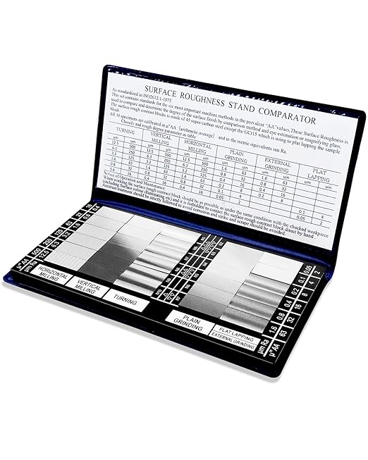 30 Specimens Surface Roughness Comparator Composite Pocket Set Gauge, Ra0.05-12.5mm Microfinish Comparator, Surface Finish Comparator Set for Lathe Machinery Manufacturing Teaching