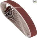 10 Pcs Sanding Belts 1-1/2 x 30 Inch 120 Grit Aluminum Oxide Abrasive Sandpaper for Belt Sander Metal Grinding Wood Working Weld Rust Removal