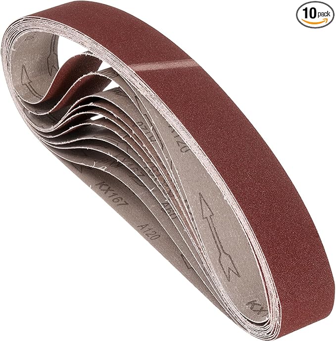 10 Pcs Sanding Belts 1 x 18 Inch 120 Grit Aluminum Oxide Abrasive Sandpaper for Belt Sander Metal Grinding Wood Working Weld Rust Removal