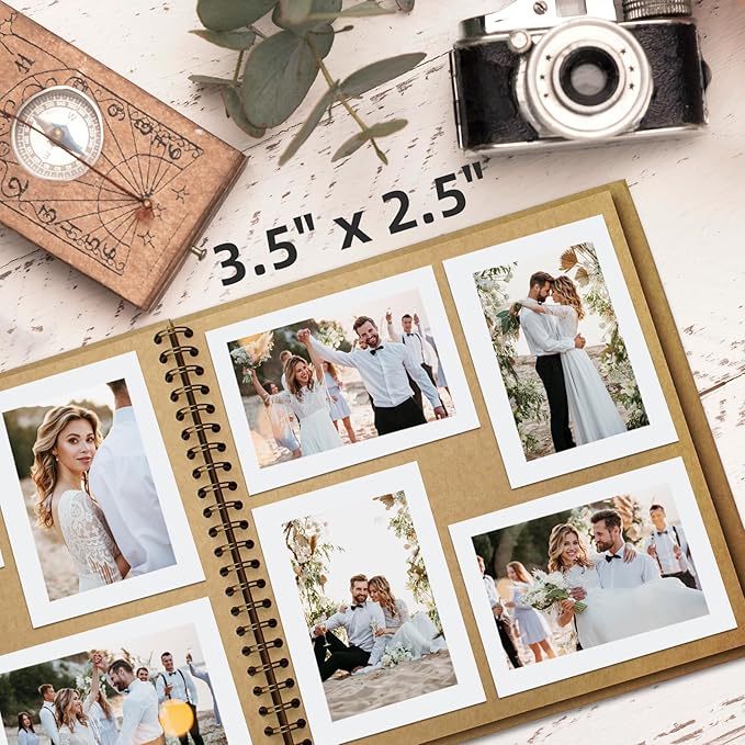 7x7 Inch DIY Scrapbook Photo Album, Hardcover Kraft Paper Acid-Free, 20 Sheets - Image 4