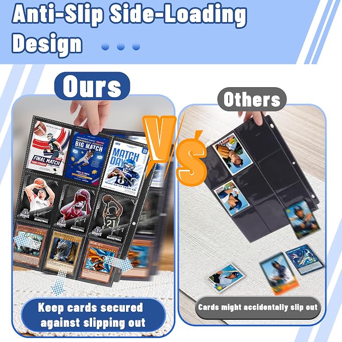 7200 Pockets Trading Card Binder Sleeves, Baseball Card Sleeves Fit - Image 3