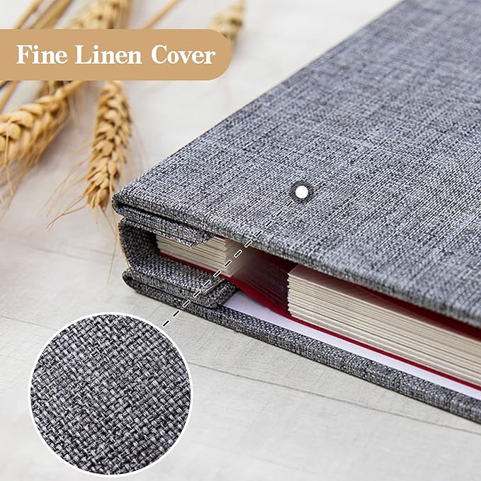 potricher Large Photo Album Self Adhesive 3x5 4x6 5x7 8x10 10x12 Pictures Linen - Image 5