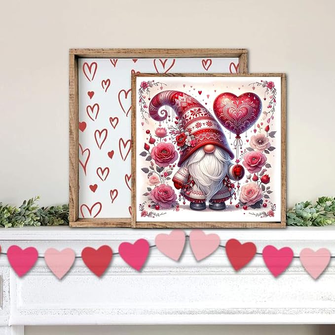 Valentine Diamond Art Kits for Adults, Full Drill Gnome Diamond Painting Kits - Image 3