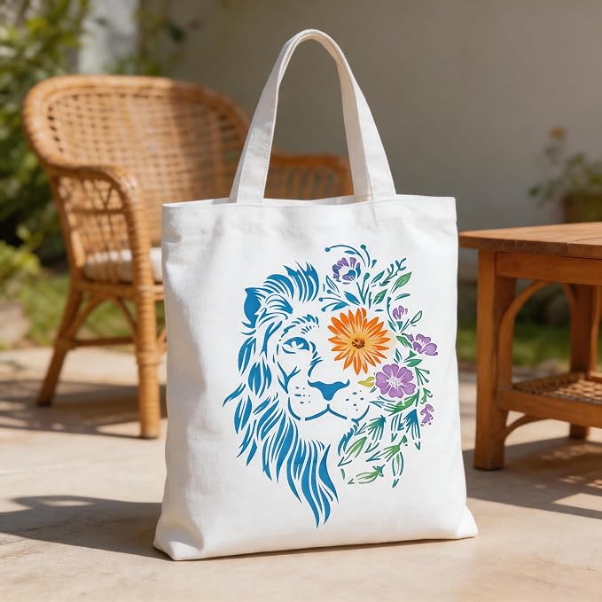TIAMECH A4 Reusable Flower Eye Lion Stencil - Image 7