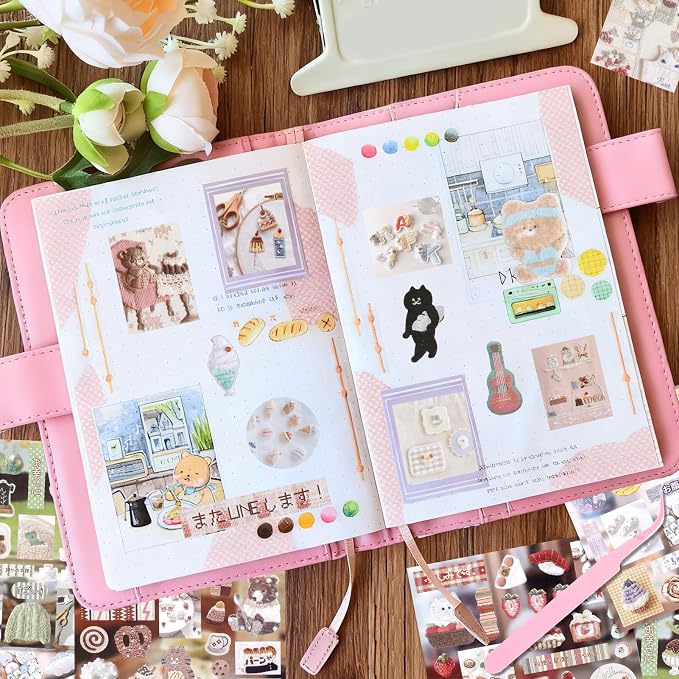 Tmtains 30 Sheets Japanese Manga Style Sticker Book 800+Pcs Heisei Retro Food - Image 6