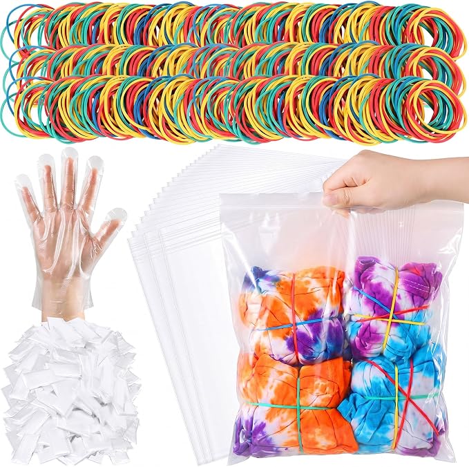2000 Pcs Rubber Bands Kit for Tie Dye Projects Craft Project Colorful Elastic by Unknown