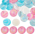 SUNNYCLUE 1 Box 40Pcs Shell Charms Seashell Charm Capiz Shells Slices AB Color by SUNNYCLUE