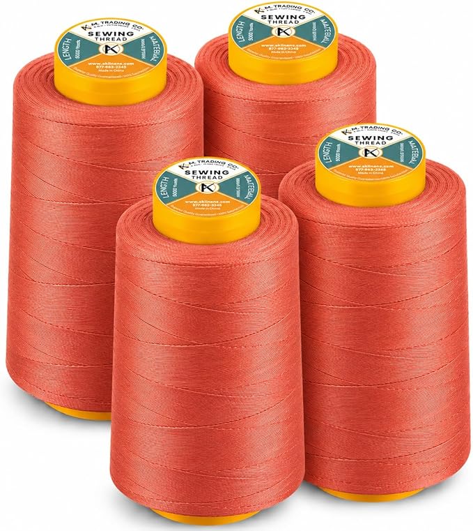 AK TRADING CO. 4-Pack Teracotta All Purpose Sewing Thread Cones of High Tensile by Fabrics%7CEventDecor%7CCrafts%7CUpholsteryFoam