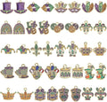 MARFOREVER 40 Pcs/20 Pairs Glitter Mardi Gras Charms by MARFOREVER