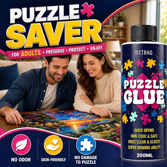 Jigsaw Puzzle Glue Clear, with Two Applicators, Easily Preserves Finished - Image 8