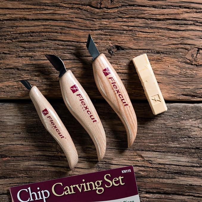 FLEXCUT Wood Carving Knives | Chip Carving Set | 1095 High Carbon Steel Blades - Image 4