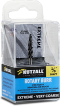 Kutzall Extreme Taper Rotary Burr, 1⁄8" Shaft, Very Coarse - Wood Carving Bit for Dremel, Foredom, DeWalt, Milwaukee. Abrasive Tungsten Carbide, 1⁄8" (3.1mm) Dia. X 7⁄8" (22.2mm) Length TX-18-EC