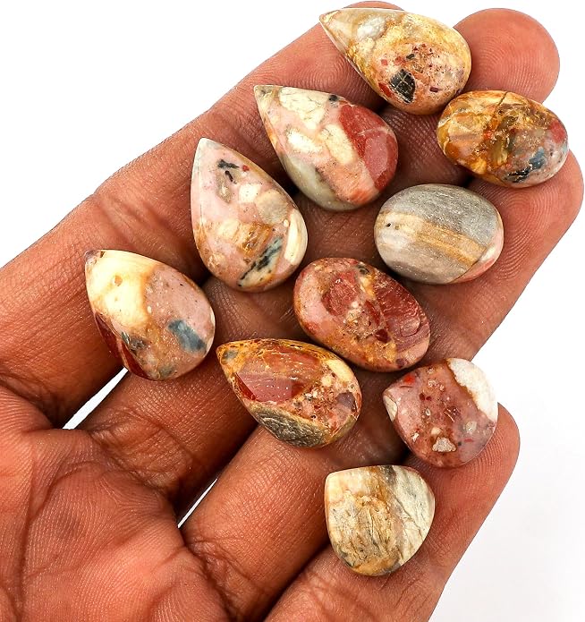 10pcs, Natural Gemstone Cabochon, Wholesale Assorted Flatback Crystals - Image 4