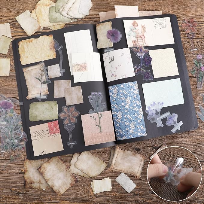 GNILLKO 445 PCS Vintage Scrapbook Paper Journaling Scrapbooking Supplies Kit - Image 4