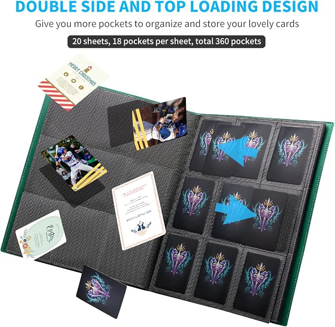 Card Binder, 360 Pockets Upgraded Trading Card Binders, Cards Collection Binder - Image 4