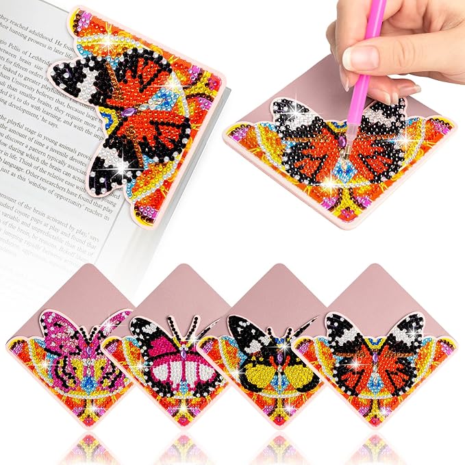 WIVICO 4Pcs Diamond Painting Bookmarks, Diamond Pearl Art Kits by WIVICO