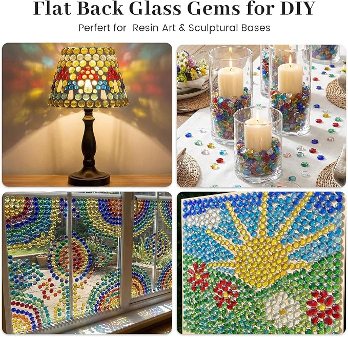 FUTUREPLUSX 1 LB Yellow Glass Marbles, Flat Marbles Glass Beads Vase | - Image 7