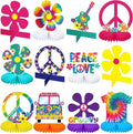 Nezyo 12 Pcs Tie Dye Hippie Party Honeycomb Centerpieces Decorations 60's 70s by Nezyo