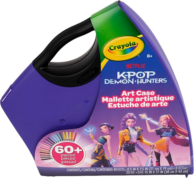 Crayola Kpop Demon Hunters Art Case, Coloring & Sticker Craft Kit, Gift by Crayola