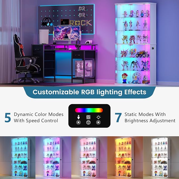 Dystler 6-Tier 71" Tall Display Cabinet - Image 3