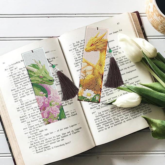 Dragon Diamond Art Bookmarks Kit: 8 Pcs Diamond Painting Bookmark - Image 8