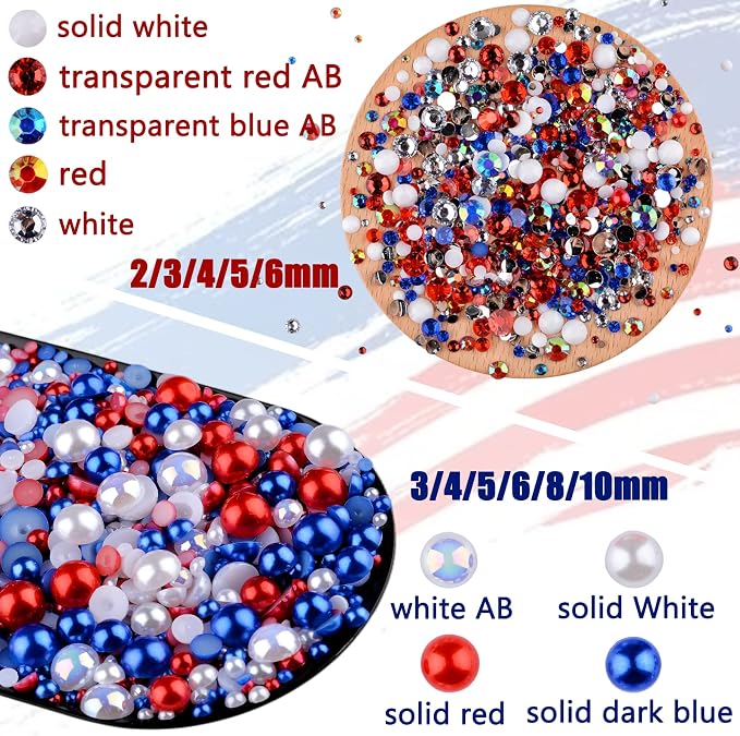 3900+ Pcs Rhinestones and Pearls Kit, 2-10mm Flatback Gems - Image 3