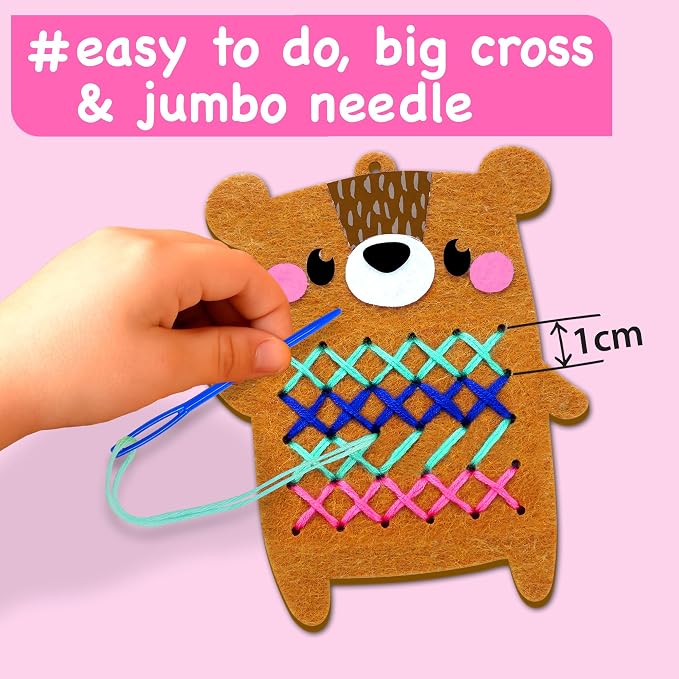 EZCRA Animal Cross Stitch Kit for Kids Ages 5-8 - Image 4