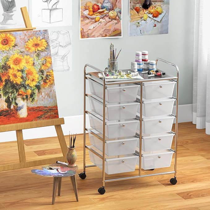 BECOMFORT 10-Drawer Rolling Cart - Image 8