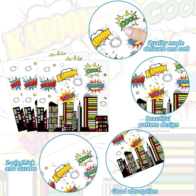 200pcs Super Party Plates Napkins Forks Hero Theme Party Tableware Set Hero - Image 2