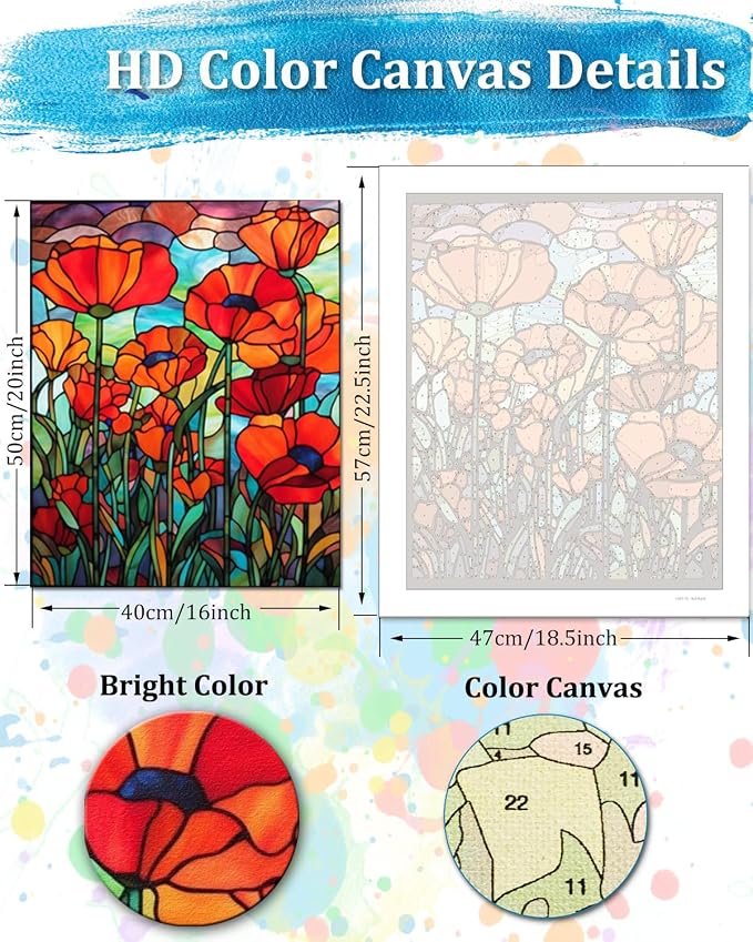 TOCARE Stained Glass Paint by Numbers Kit - Image 2