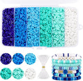 6000 Pcs Blue Clay Beads for Bracelets Making, Funtopia Heishi Beads Polymer by Funtopia