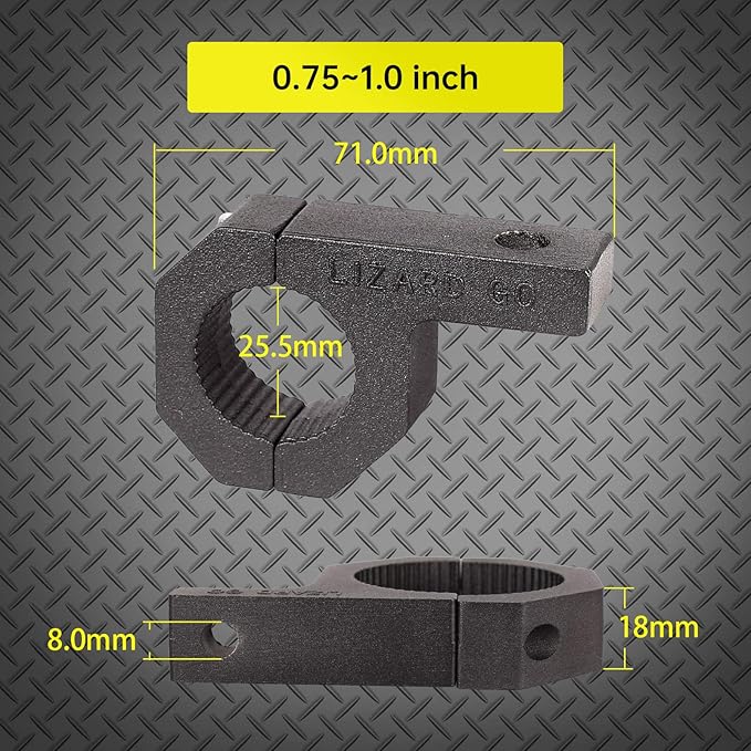 Tubing Clamps-2Pakc,Roll Cage Clamps 0.75inch 0.875inch 1.0inch Light Bar Mounting Bracket Available Diameter Bar (0.75~1.0" Clamp)