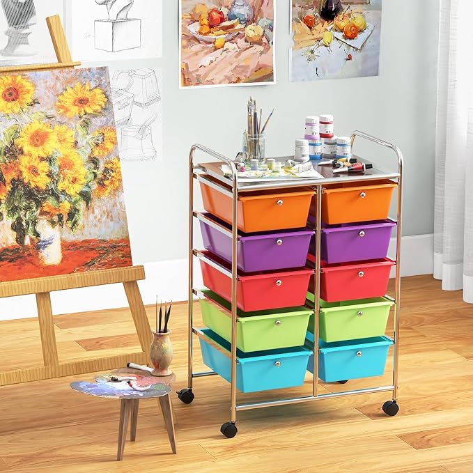 BECOMFORT 10-Drawer Rolling Cart - Image 8