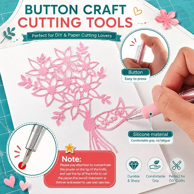 6 Pieces Art Cutting Tools Knife Pen Craft Paper Cutter Pen Carving Tools - Image 5