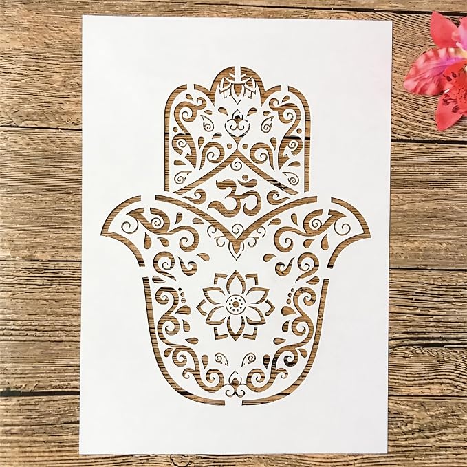 TIAMECH A4 Reusable Mandala Hand Stencil by TIAMECH